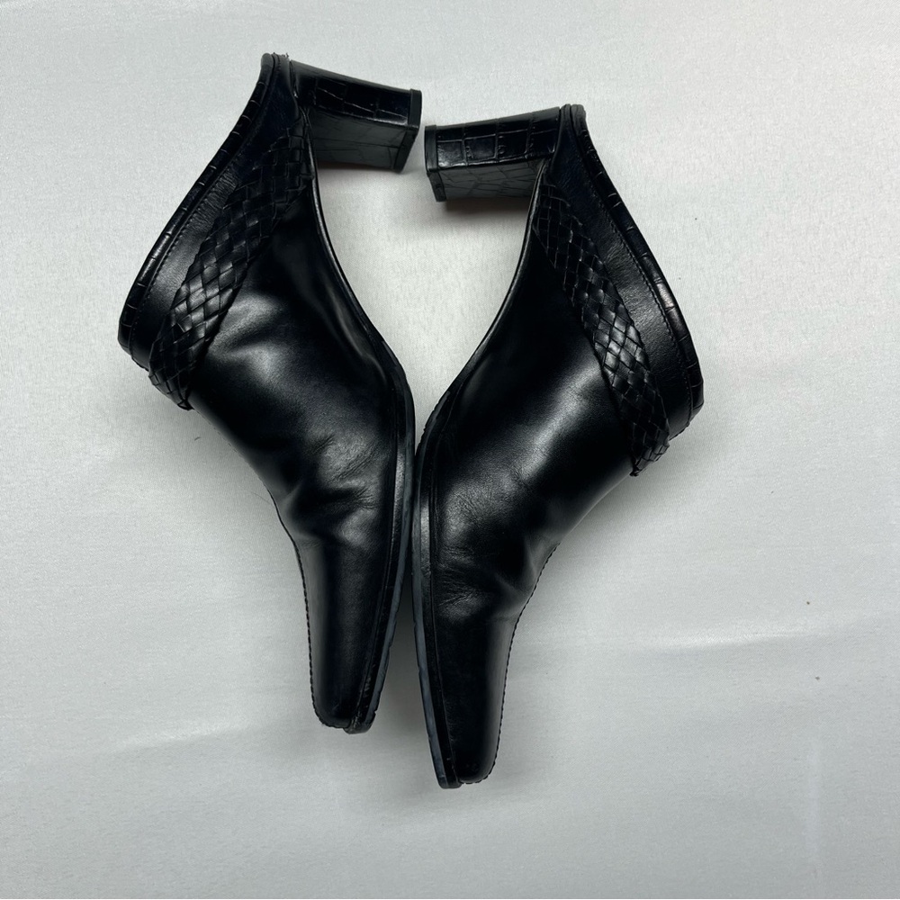 Brighton Western Black Leather Heeled Mules Sz 6.5 - Picture 5 of 9